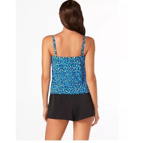 Trimshaper Swimsuit One Piece Size 16W Pink & Black Ruched Padded Bra No Tags - Picture 2 of 11